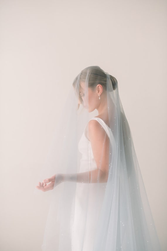 dew drop bridesmaid dress Delicate Dew Drop & Pearl Wedding Veil Elbow