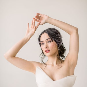 Luxe crystals bandeau birdcage veil, birdcage veil, crystal veil,  birdcage vail, bridal veil , wedding veil, blusher veil - READY TO SHIP
