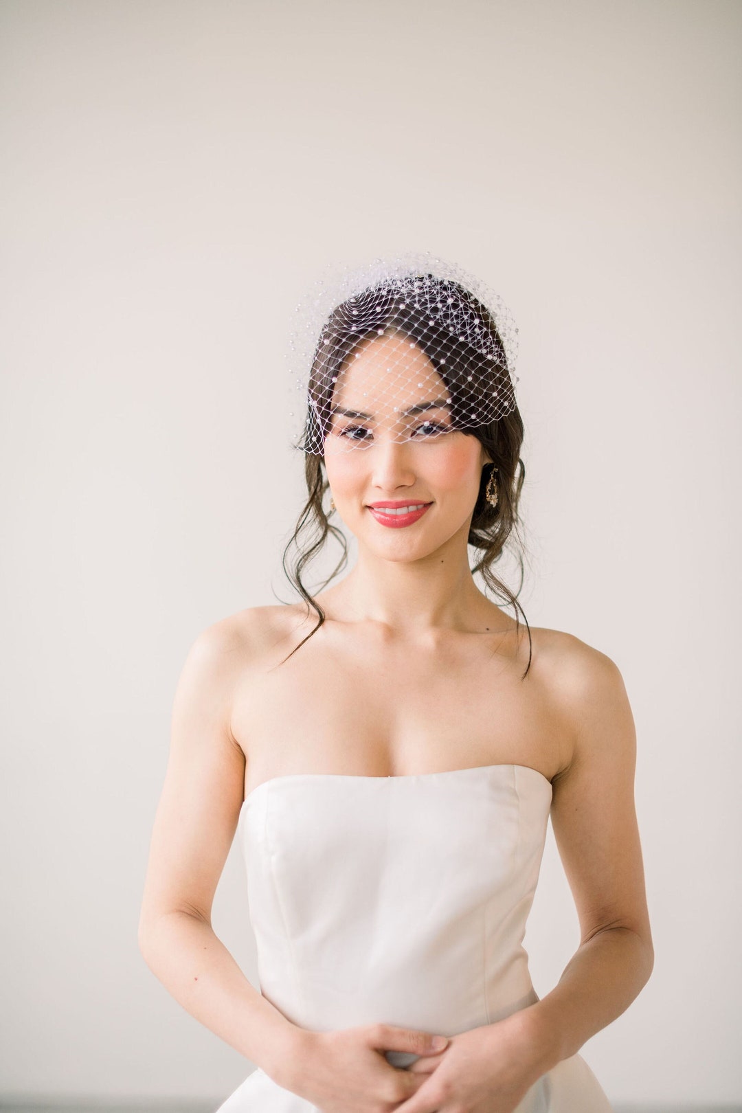Birdcage Veil with Pearls