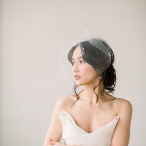 birdcage veil with pearls