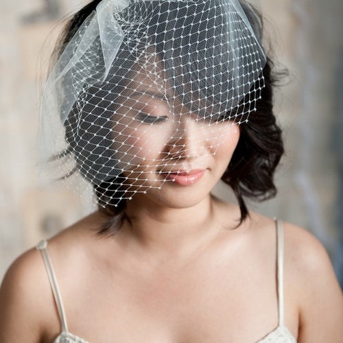 Double Layer Mini Birdcage Veil Birdcage Veil Bridal Veil Etsy