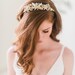 Gold leaf crown - rhinestone headpiece - bridal headpiece - bohemian headpiece - boho headpiece - wedding hair accessories- Style 3105