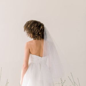 white drop wedding veil