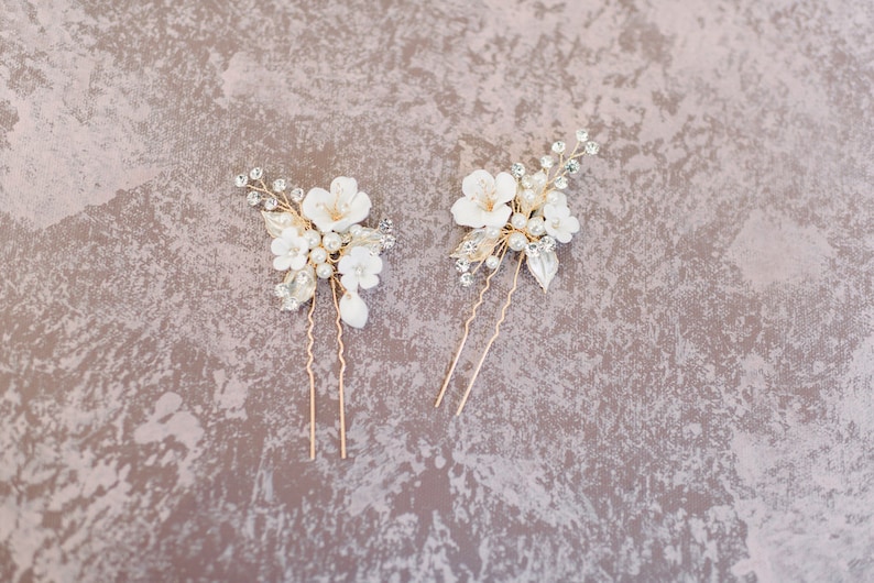flower hair pin set