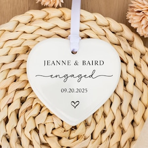 Engaged Ornament 2025, Custom Engagement Ornament with Names & Date, Personalized Wedding Ornament, Engagement Gift, Couples Ornamenta