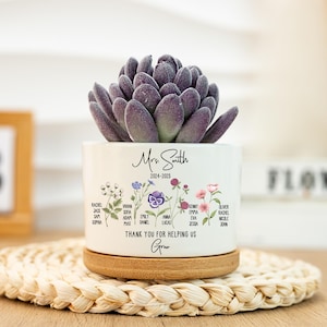 Maceta personalizada para profesores, regalo de agradecimiento para profesores, maceta de agradecimiento para profesores, regalo de fin de año, regalos de agradecimiento, regalos de regreso a clases