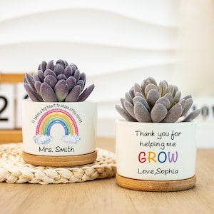 Danke, dass Sie mir geholfen haben, Blumentopf, Wertschätzung für Lehrer, benutzerdefinierten Sukkulententopf, Blumentopf für Lehrer, Geschenk zum Jahresende, Geschenk für Lehrer wachsen zu lassen