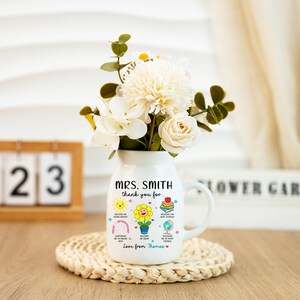 Personalized Teacher Vase, Teacher Appreciation Gift, Personalized Teacher Day Gift, Gift for Teacher, End Of Year Gift, Thank You Gifts