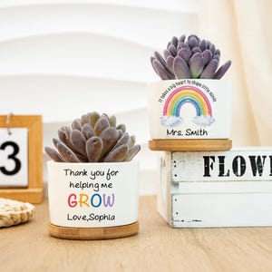 Personalized Teacher Thank You Plant Pot, Custom Flower Pot for Teacher, Teacher Appreciation, End of Year Gifts, Thank You Gifts