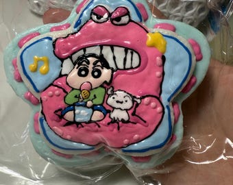 Crayon Shin-chan star hand drawing/ Taba Squishy/ Handmade/ Squeeze Squishy Toy/ Stress Relief Toy/ Anxiety Relief Toy