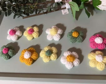 Knitted Handmade Flowers and strawberry
