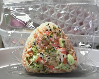 Triangular Shrimp Rice Balls/ Taba Squishy/ Handmade/ Squeeze Squishy Toy/ Stress Relief Toy/ Anxiety Relief Toy