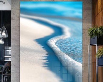 Tempered Glass Ocean Wave Wall Art: Coastal Decor