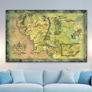Mittelerde Glas Wandkunst - Herr der Ringe Karte Glaswandkunst - Karte Wanddekor - Mittelerde Glaswandkunst - Herr der Ringe Mittelerde