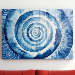 Tempered Stained Glass Wall Art, Living Room Home Decor, Decor for Bedroom, Spiral Glass Wall Decor, Extra Large Wall Art, Wall Hanging