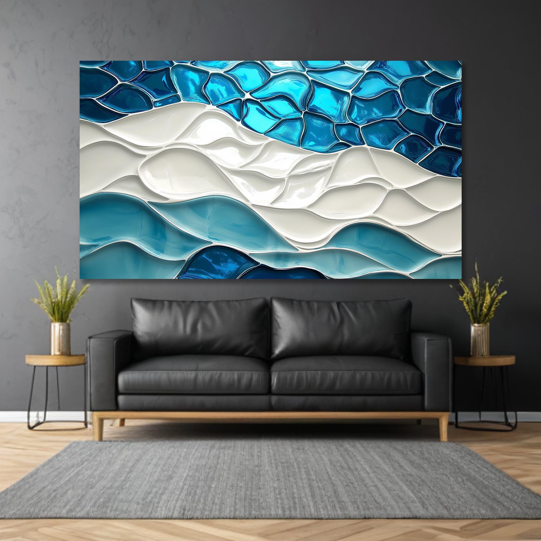 Tempered Glass Ocean Wave Wall Art, Modern Sea Decor - Etsy