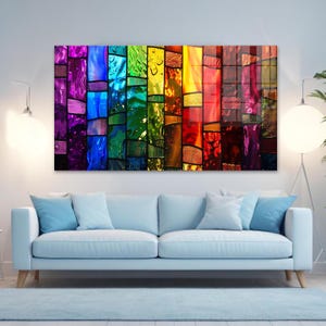 Tempered Glass Wall Art, Stained Glass Wall Decor, Home Decor, Living Room Wall Art, Decor For Bedroom, Colorfull Extra Large Wall Art