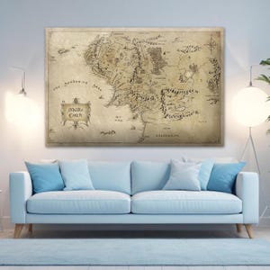 Mittelerde Glas Wandkunst - Herr der Ringe Karte Glaswandkunst - Karte Wanddekor - Mittelerde Glaswandkunst - Herr der Ringe Mittelerde