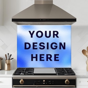 Décoration de cuisine personnalisée - dosseret, planche à découper et oeuvre d'art en verre trempé - design de cuisine personnalisé