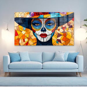Tempered Glass Wall Art, Stained Glass Wall Decor, Home Decor, Living Room Wall Art, Decor For Bedroom, Extra Large Wall Art, Wall Hanging