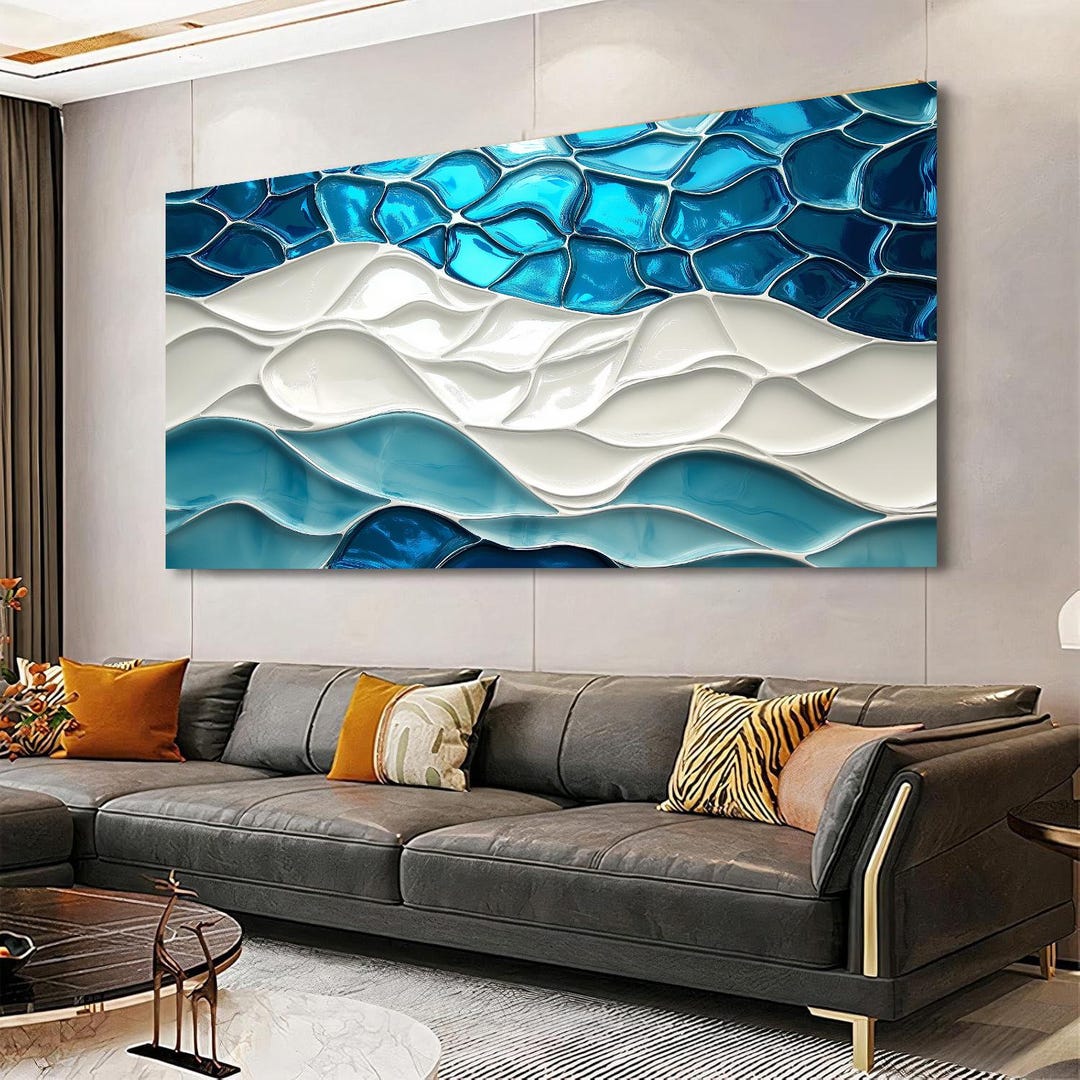 Tempered Glass Ocean Wave Wall Art, Modern Sea Decor - Etsy