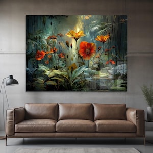 Tempered Glass Wall Art: Forest Flowers - Modern Home Decor