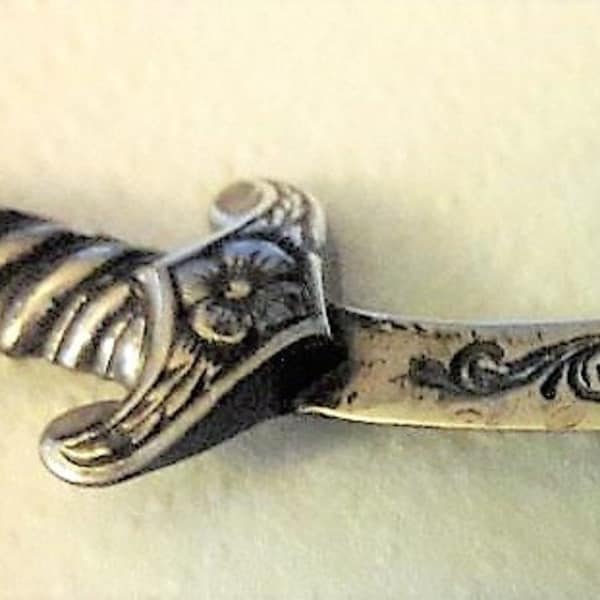 Vintage Jewelart Sterling Silver Sword Brooch Pin