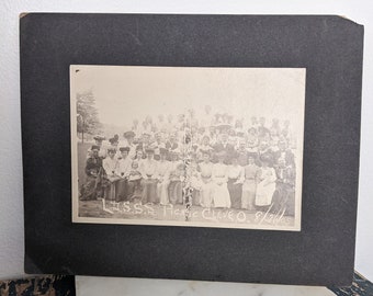 Antique 1905 Black and White Photo of Picnic Cleveland OH - Early 1900s Photo of Men and Women in Cleveland OH