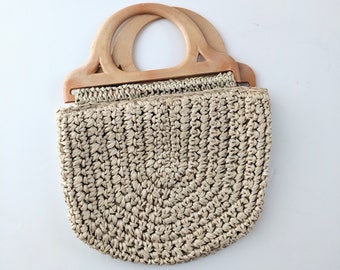 Vintage Woven Handbag, John Wind Handbag, Vintage Ivory Purse