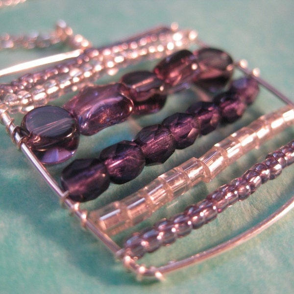 Sterling silver and purple beaded necklace