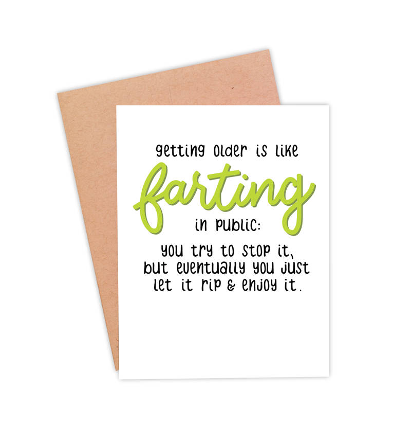 Funny Fart Joke Birthday Card Fart Humor Card Getting | Etsy