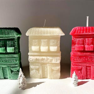 Geburtstagsgeschenke Paris Village Schaufenster Café Paris Candle, French Village Düfte, hausgemachtes französisches Geschenk, Geschenk für sie