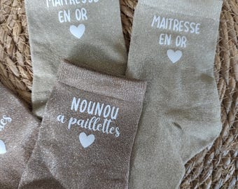 Glittery socks for teachers, nannies, or as an end-of-year gift
