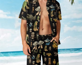 BRAINROT ANIMALS Casual Beach Outfit with Shorts | Two-Piece Summer Set