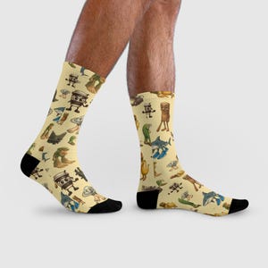 ITALIAN BRAINROT ANIMALS Socks, Funny Sublimation Crew Socks, Ornella Leccacappella, Dio Allah Ero, Grandma, Pajè di Cazzi