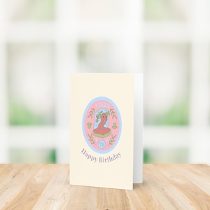 Cartão de aniversário do zodíaco de Virgem | Cartão de felicitações astrológico físico de 4" x 6" polegadas | Em branco por dentro | Envelope incluído