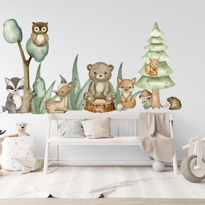 Woodland Wall Stickers, Woodland Animal Wall Stickers, Woodland Tree Wall Stickers, Woodland Wall Decal, Woodland Nursery Decor In The UK,
