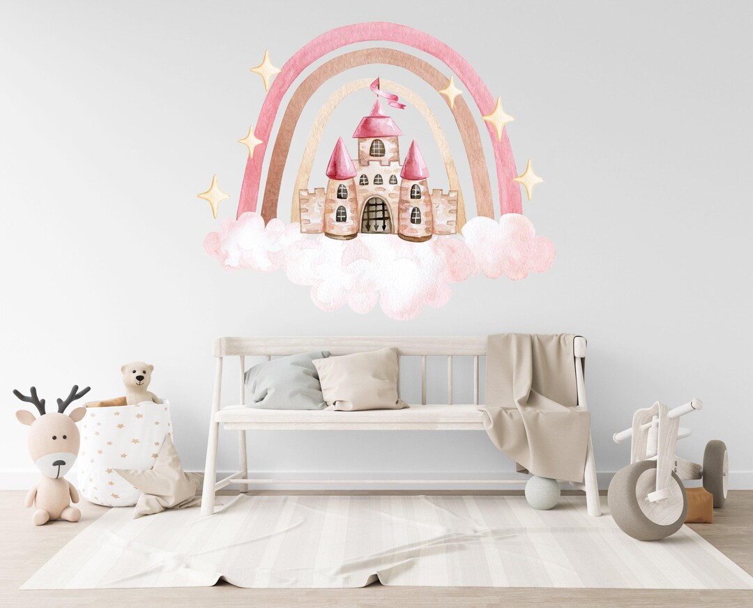 Watercolor Princess Castle Wall Decals, Nursery Decor - Etsy