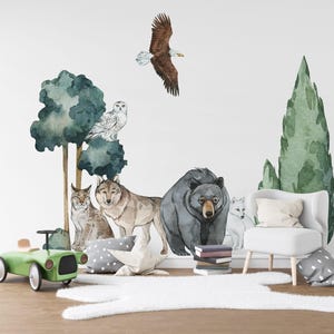 Woodland Wall Stickers, Nursery Wall Stickers,  Woodland Nursery Decor, Woodland Nursery Wall Sticker, Forest Animals, Woodland Wall Decal,
