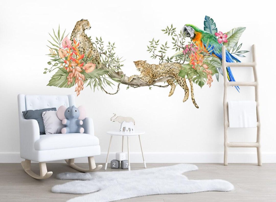Safari Nursery Wall Stickers, Jungle Animals Wall Decals - Etsy