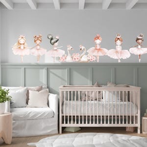 Ballerina Wandaufkleber, Ballerina Kinderzimmer Aufkleber, Mädchen Wandaufkleber, Aufkleber für Mädchenzimmer, tanzende Ballerina Wandaufkleber, Kinderzimmer