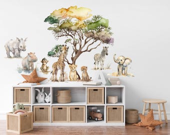 Safari Animals Wall Stickers, Nursery Wall Decals