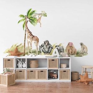 Safari Nursery In The UK, Jungle Animal Wall Stickers, Safari Wall Stickers, Safari wall decals, Jungle Stickers For Walls, Safari Wallpaper
