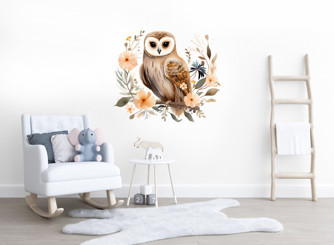 Adorable Owl Animal & Floral Nursery Wall Stickers: Transform Your Baby ...