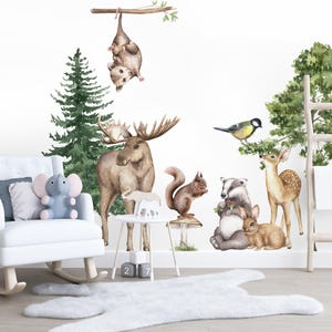 Woodland Wall Stickers, Woodland Animal Wall Stickers, Woodland Tree Wall Stickers, Woodland Wall Decal, Woodland Nursery Decor In The UK,