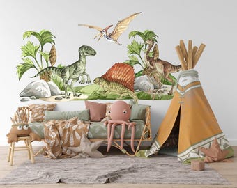 Dinosaur Wall Decals, Jurassic Nursery Decor, Playroom Stickers