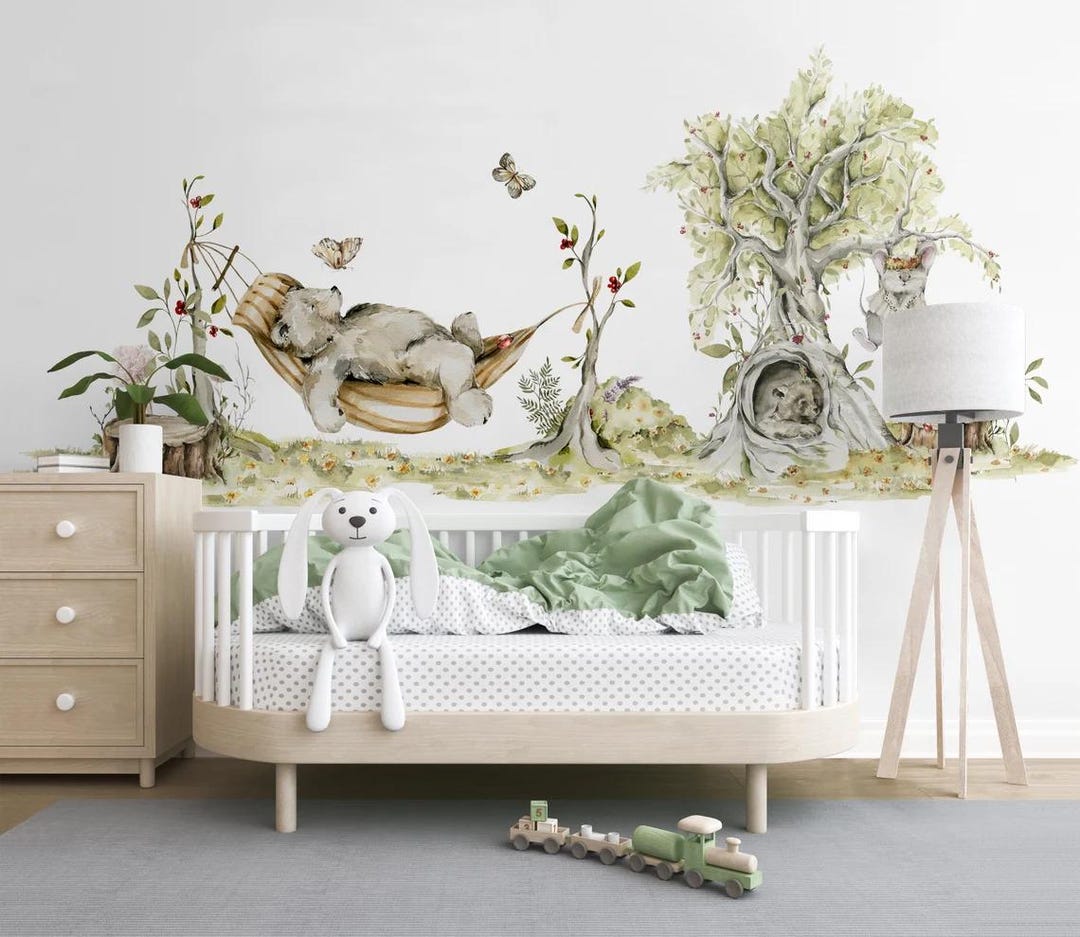 Watercolor Woodland Animals Wall Decals, Nursery Decor - Etsy