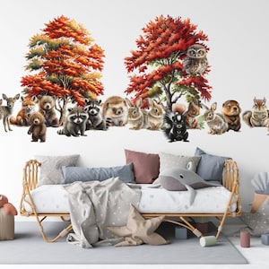 Woodland Wall Stickers, Nursery Decals, Woodland Animal Stickers, Woodland Tree Wall Stickers, Woodland Nursery, Nursery Wall Stickers