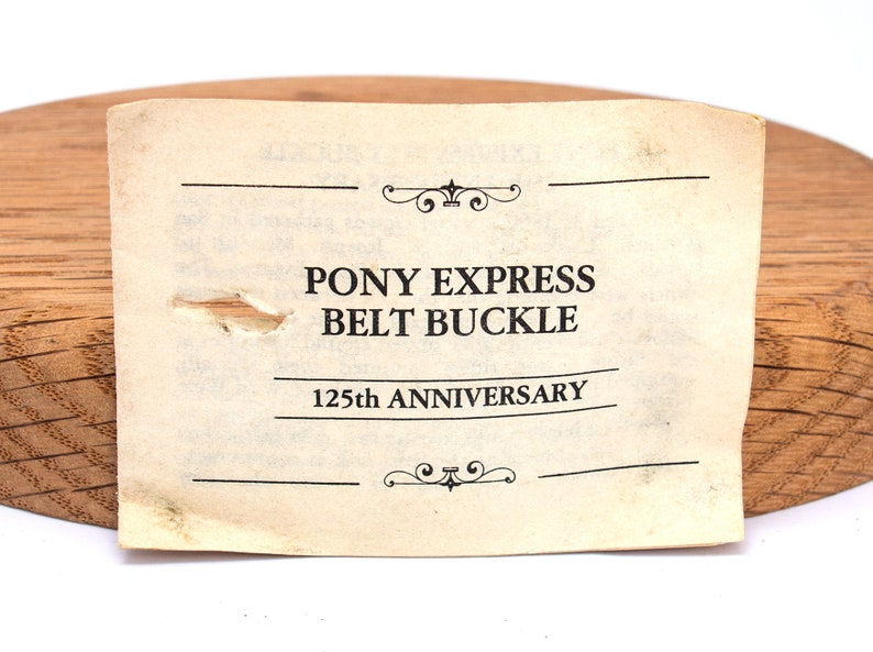 Solid Bronze Pony Express 125th Anniversary Commemorative Belt Buckle 1860-1985 Box