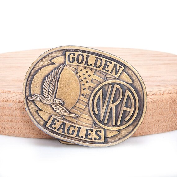 nra golden eagles belt buckle
